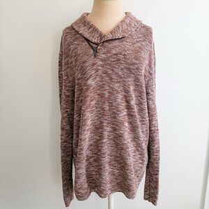 Express Marled Cotton Zip Shawl Collar Sweater